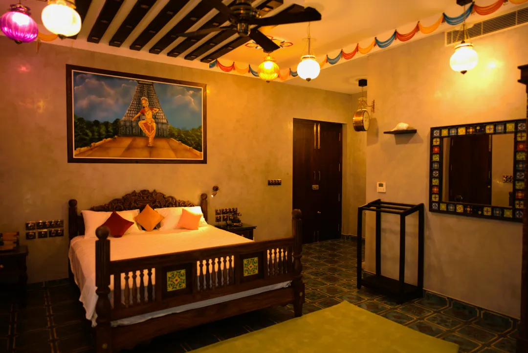 Chettinad-themed bedroom